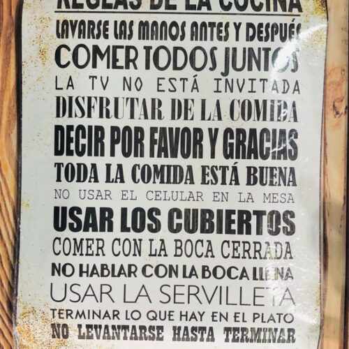 REGLAS DE LA COCINA